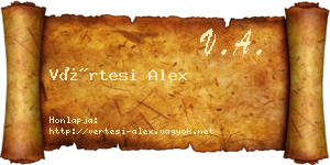 Vértesi Alex névjegykártya