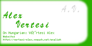 alex vertesi business card